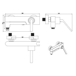 Гигиенический душ со смесителем Kohr DU RUO 1LN780400DB-0000A чёрный
