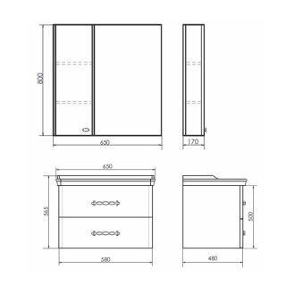 Comforty Зеркало-шкаф "Неаполь-65" белый глянец