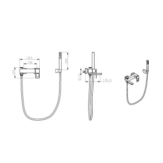 Смеситель для ванны Boheme Q 143-WR белый/красный