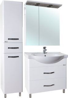 Зеркало-шкаф с подсветкой Bellezza Анкона 70см белый 00000006261