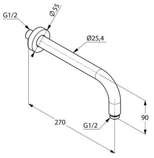 Кронштейн для верхнего душа Kludi A-QA хром 6651305-00