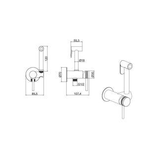Гигиенический душ со смесителем Allen Brau Priority 5.31A29-31 Черный матовый
