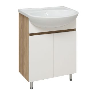 Тумба Runo Лада 60 блэквуд/белый под умывальник Уют 60 (00-00004576)