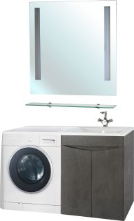 Тумба под раковину для стиральной машины Bellezza Олиссия 120см серый 00000007266