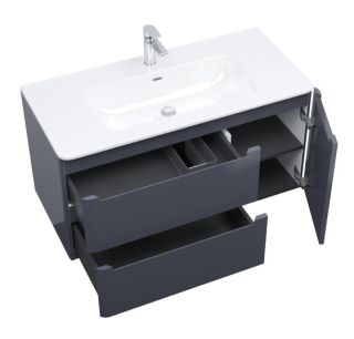 Подвесная тумба с раковиной IDDIS Edifice EDI10D0i95K 100см тёмно-серый