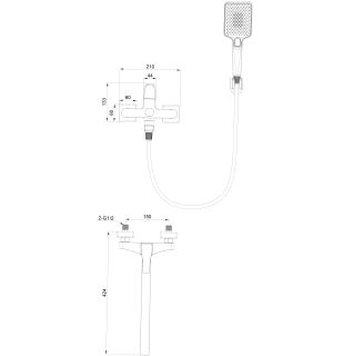 Смеситель для ванны Wonzon & Woghand WW-639906-BG брашированное золото