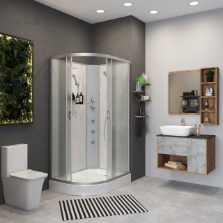 Душевая кабина Niagara NG-3312-14RBKG с гидромассажем 120x80см серебро/матовое