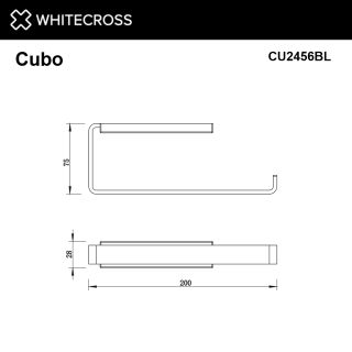 Полотенцедержатель WHITECROSS Cubo CU2456BL чёрный матовый
