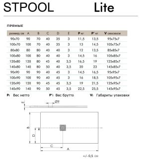 Душевой поддон Stpool Lite 1237476 80x80см белый матовый
