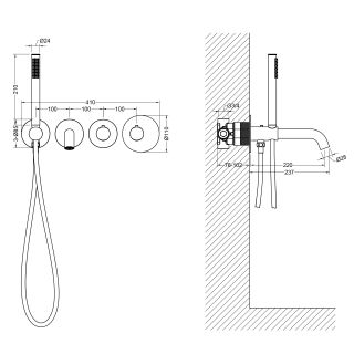 Смеситель встраиваемый для ванны с душем Timo Saona 2324/00YSM с термостатом хром