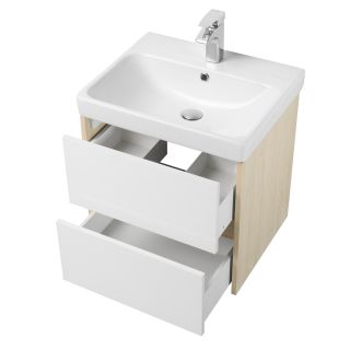 Тумба под раковину Aquaton Сканди 55 1A251701SDB20 подвесная Белый/Дуб верона