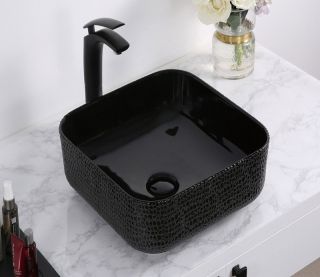 Раковина CeramaLux  D1303H004  черная 39 см