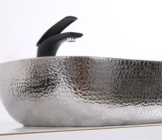 Раковина CeramaLux  D1333H021 черно-серая 50 см