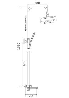 Душевая стойка Shevanik S9936T оружейная сталь