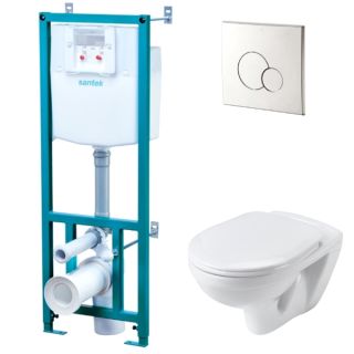 Унитаз подвесной Santek Бореаль 1.WH50.1.544 с инсталляцией и крышкой-сиденьем