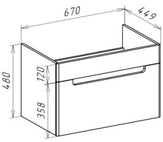 Тумба под раковину Bellezza Грейс 70см дуб светлый 00000011184
