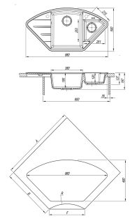 Кухонная мойка Lemark Irkana 980 9910043 антрацит
