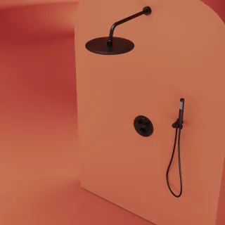 Душевая система Sancos Link SC3005MB с термостатом чёрный матовый