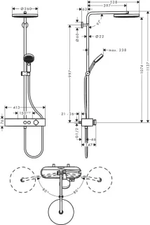 Душевая стойка, Hansgrohe, Pulsify S, цвет-хром