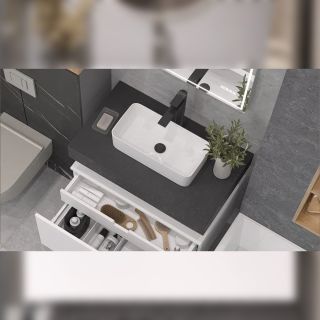 Тумба подвесная без столешницы Velvex Unit tp.UNI.80.1Y белый глянец, 80 см