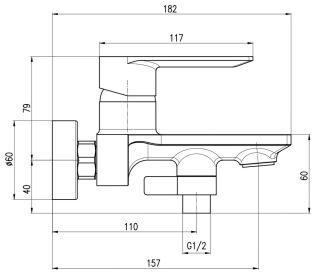 Смеситель для ванны Rav Slezak NIL NL154.5MG серый металлик