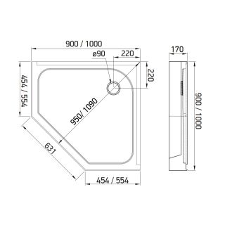 Поддон для душа Alex Baitler 100х100 AB10017V-1 Белый