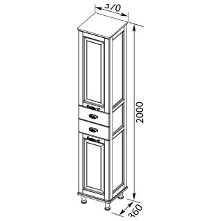 Шкаф-пенал для ванной Aquanet Тесса Декапе 35 жасмин/серебро