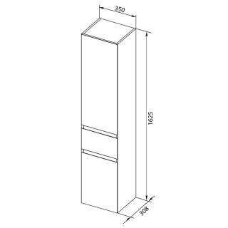 Шкаф-пенал для ванной Aquanet Йорк 35 белый