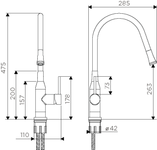 Смеситель для кухни Omoikiri Yatomi-BN-WH