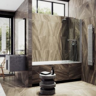 Шторка на ванну MaybahGlass MGV-782-5 70см хром матовый