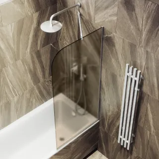 Шторка на ванну MaybahGlass MGV-148-5у 64см хром матовый