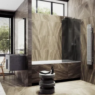 Шторка на ванну MaybahGlass MGV-129-5у 34см хром матовый