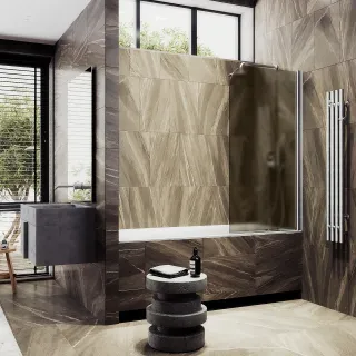 Шторка на ванну MaybahGlass MGV-602-5 40см хром матовый