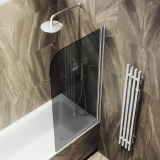 Шторка на ванну MaybahGlass MGV-618-5 70см хром матовый