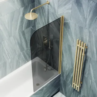 Шторка на ванну MaybahGlass MGV-618-3 70см золото