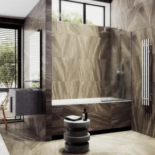 Шторка на ванну MaybahGlass MGV-94-5у 80см хром матовый