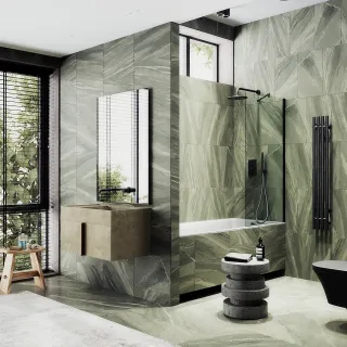 Шторка на ванну MaybahGlass MGV-61-6ш 50см чёрный