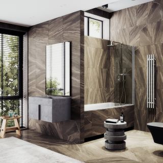 Шторка на ванну MaybahGlass MGV-771-5 50см хром матовый