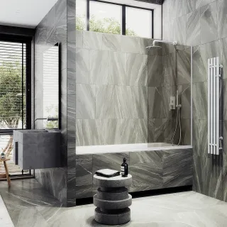 Шторка на ванну MaybahGlass MGV-135-1у 44см белый