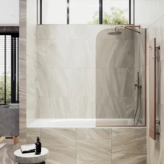 Шторка на ванну MaybahGlass MGV-66-2у 40см бронза