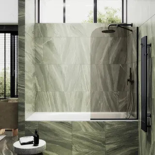 Шторка на ванну MaybahGlass MGV-71-6у 90см чёрный