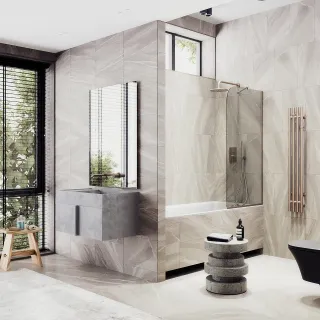 Шторка на ванну MaybahGlass MGV-139-2у 54см бронза