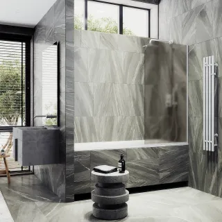 Шторка на ванну MaybahGlass MGV-74-1у 60см белый