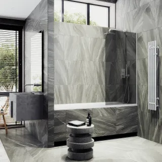 Шторка на ванну MaybahGlass MGV-128-1у 34см белый