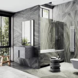 Шторка на ванну MaybahGlass MGV-78-1у 40см белый