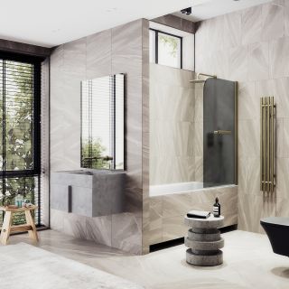 Шторка на ванну MaybahGlass MGV-774-2 50см бронза