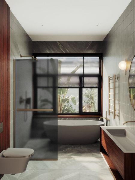 Душевая перегородка MaybahGlass MGD-730-2у 79см бронза