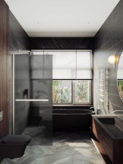 Душевая перегородка MaybahGlass MGD-730-5ш 79см хром матовый