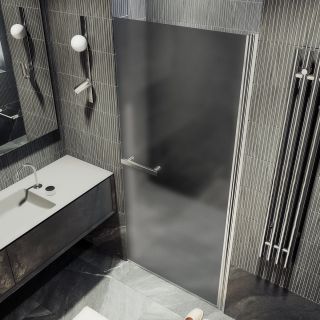 Душевая дверь MaybahGlass MGD-462-5 90см хром матовый/графит матовый