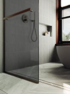 Душевая перегородка MaybahGlass MGD-730-2у 79см бронза